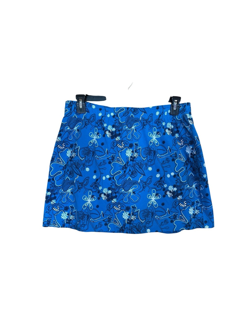 New York Laundry NYL Skort Womens L Blue Floral Golf Skirt Cotton Y2K Tennis